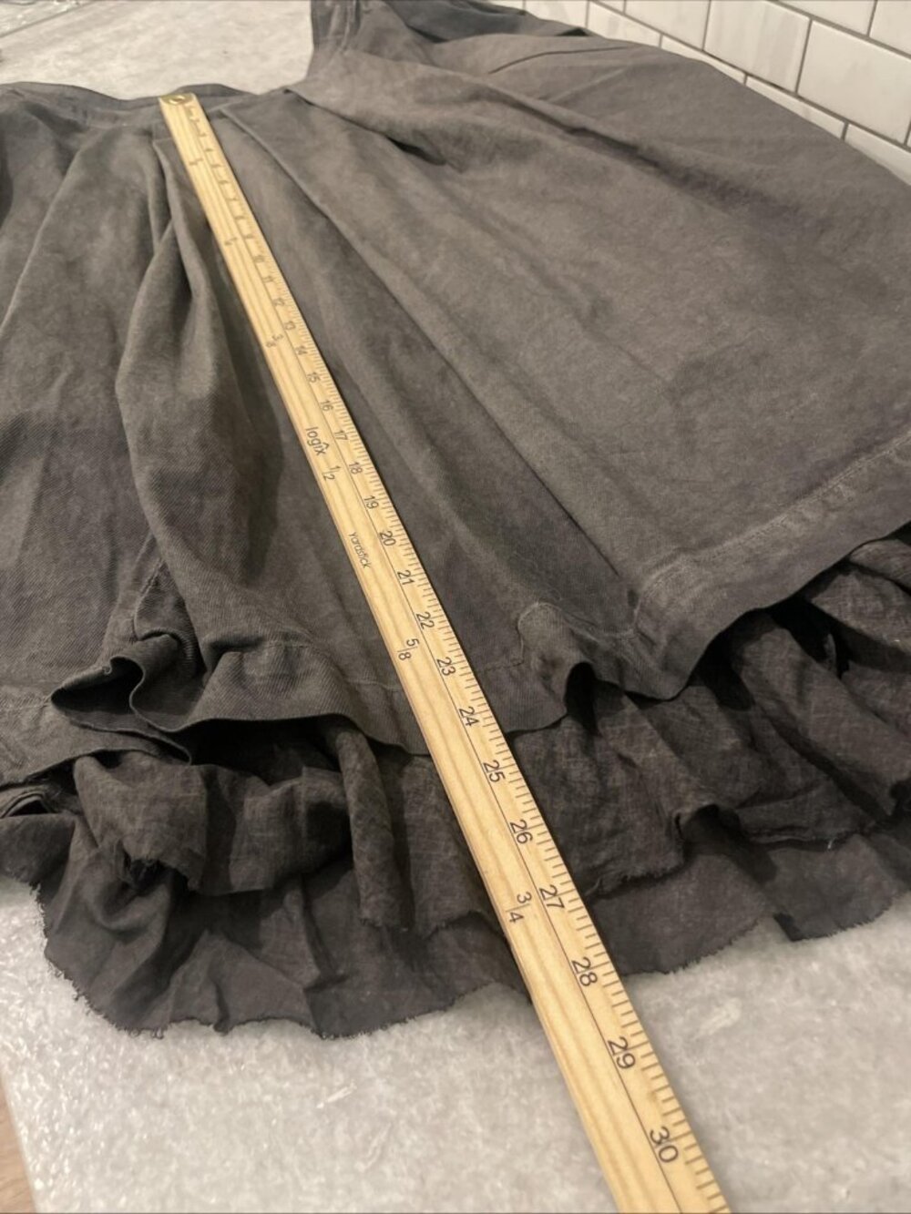 Rundholz Skirt Womens Small Charcoal Gray Full Midi Layered Ruffle Hem‎ Bohemian - Picture 9 of 9